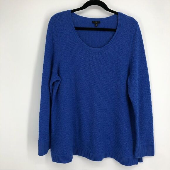TALBOTS‎ Royal Blue Scoop Neck Sweater Side Slits Size Womens 2X - Picture 1 of 7